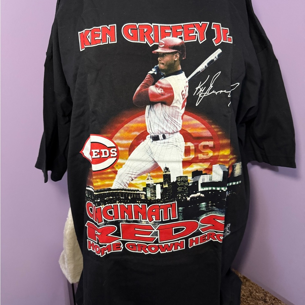 Ken Griffey Jr. Cincinnati Reds Black T-Shirt